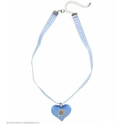 Widmann Winkel -Widmann Winkel ketting met azuurblauw hart en edelweiss 1