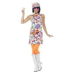 Smiffys 60's Groovy Chick Kostuum - Multi-gekleurd