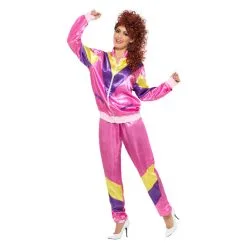 Smiffys 80s Trainingspak - Roze